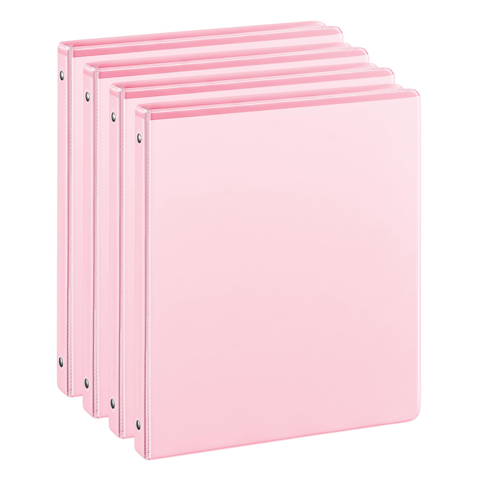 Photo 1 of 1/2'' 3-Ring-Binder with Pockets, 200 Sheets Capacity, 0.5 inch Binders fits 11" x 8.5" US Letter Size, Assorted 4 Pastel Colors - Ideal for School, Office, and Home Use (0.5'' - Pink)