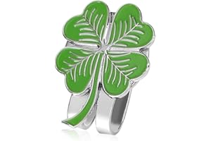 Magnetic Golf Ball Marker Hat Clip, Green Four-Leaf Clover Golf Marker Hat Clip for Women Men Golfers Bag Belt Gloves Accesso