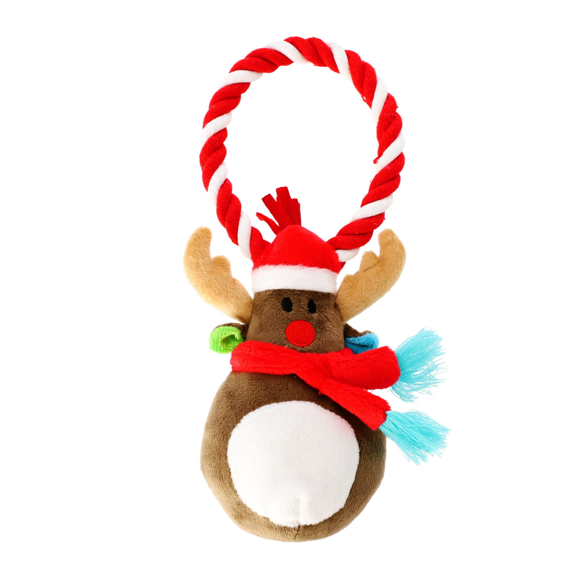 Dingo 17470 Plush Dog Toy Cleaning Animal 18 cm with a Rope, Gift for a Dog Christmas Toy with a Squeaker