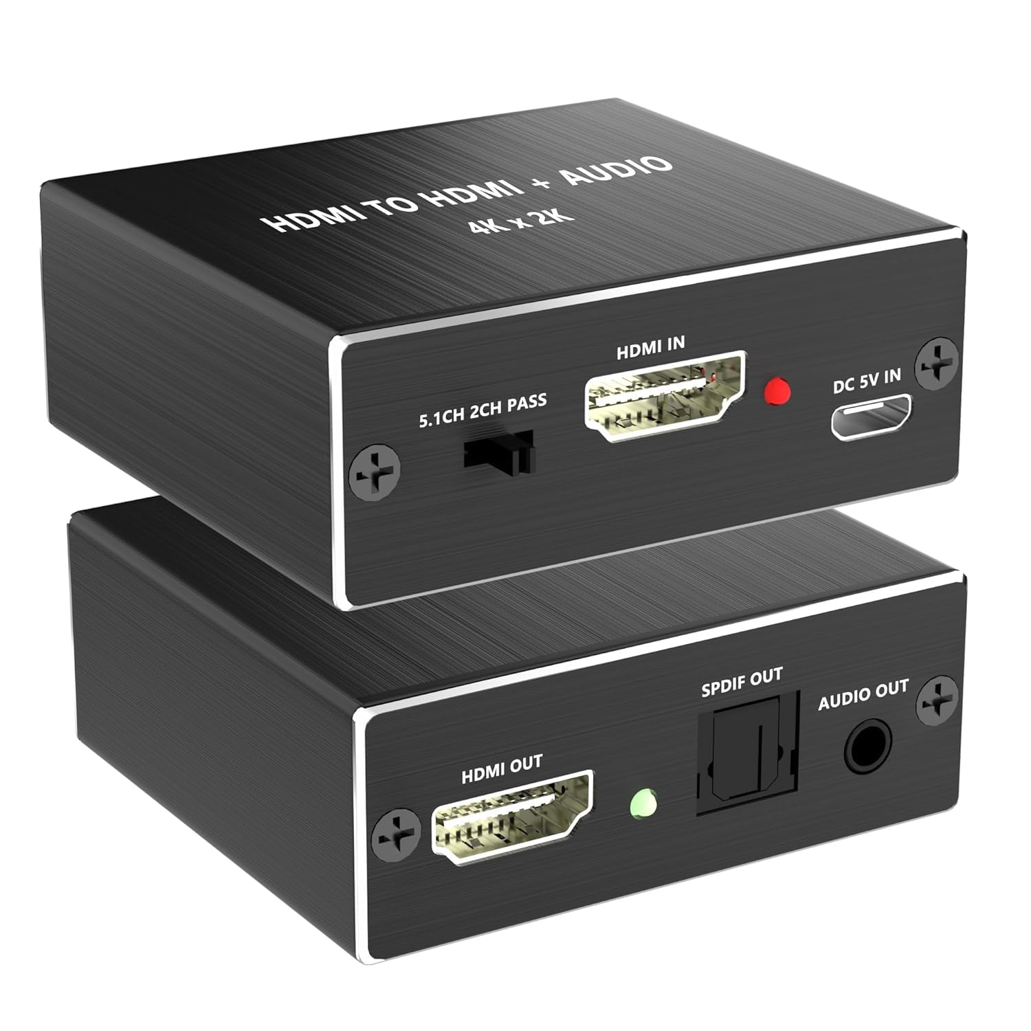 HDMI Audio Extractor, 4K x 2K Audio Splitter, HD MI Input to HDMI + Optical Digital + 3.5mm Stereo Output, Compatible for PS5/PS4/PS3/Blu-ray/HDTV