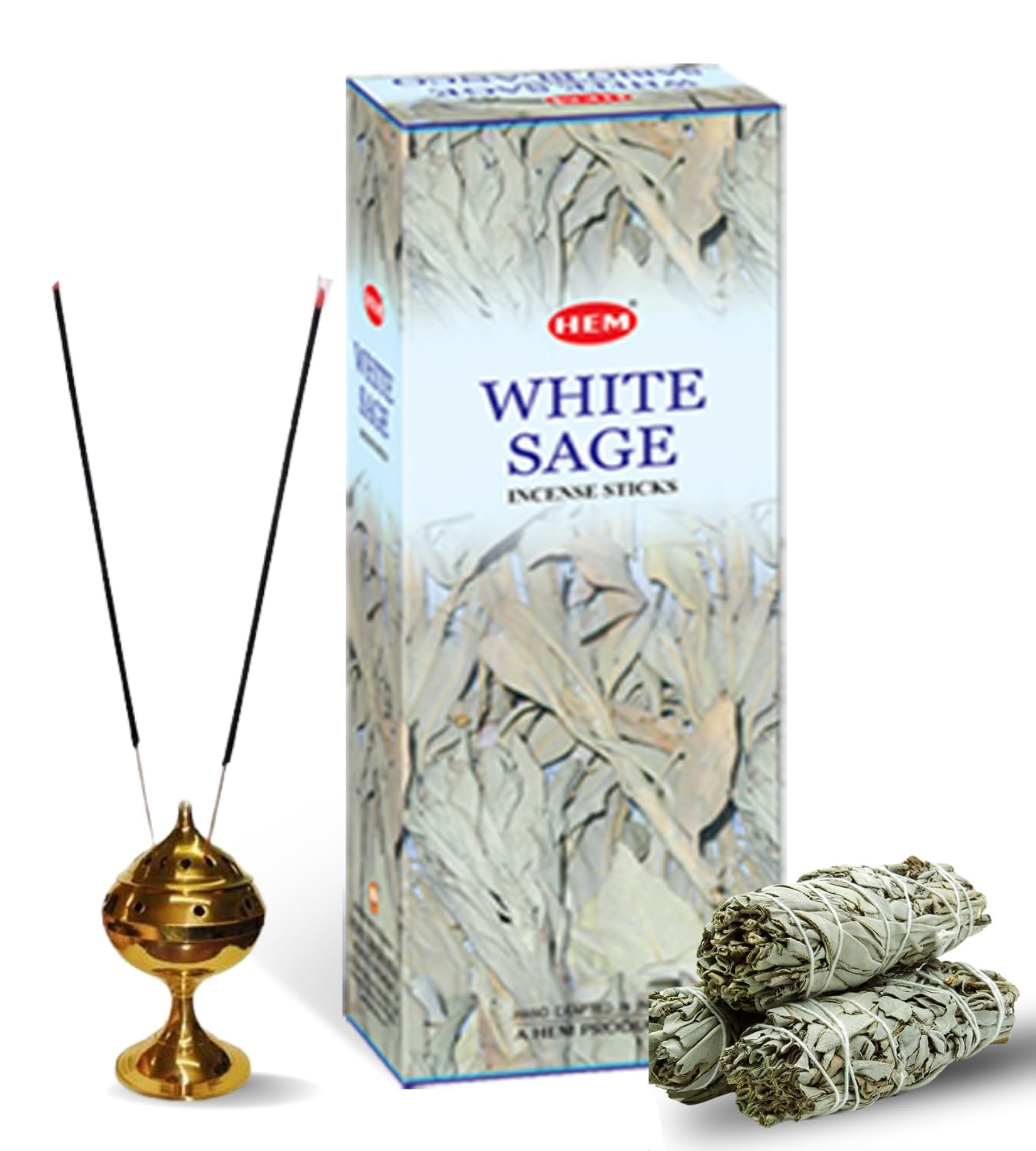 Hem 8901810014763 White Sage Hexa Incense Sticks, 6Packs X 20 Sticks=120 Sticks
