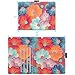 MoKo Passport Holder, PU leather Travel Case Cover for Passport, Colorful Flowers