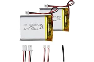 KBT KEEP BETTER TECH KBT 3.7V 500mAh Li-Polymer Battery: 503035 Lipo Rechargeable Lithium-ion Replacement Batteries with PH 1.25 JST Connector, PH2.0/2.54 JST Connector for Replacement - 2pack