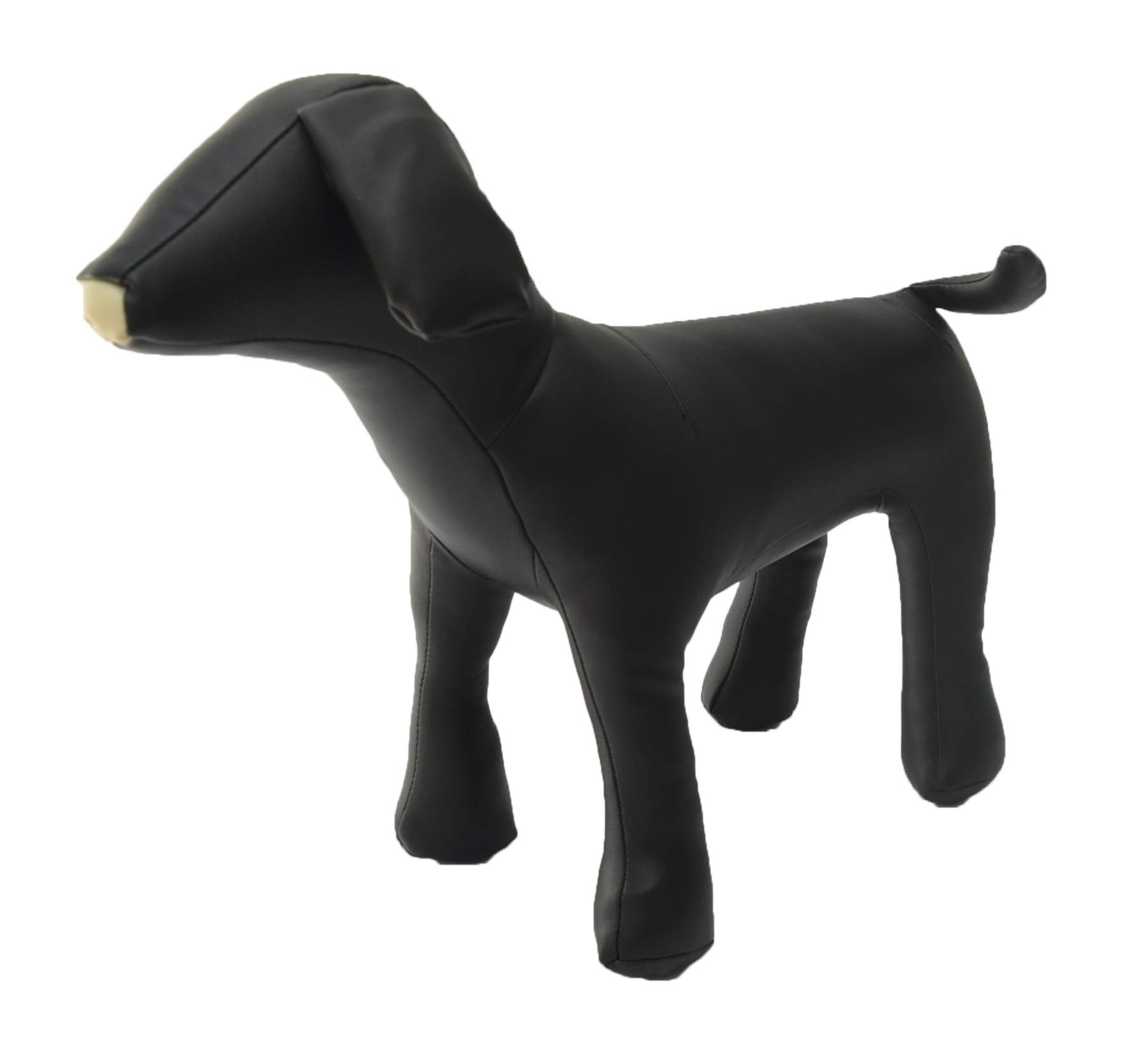 Lovelonglong PU Leather Dog Mannequin Standing Model for Clothing Display - Pet Shop Black M (Small)