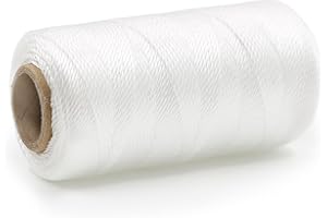 GOLDEN COCK White Mason Line String – 393ft, 1.3mm Thick Twisted Polypropylene – Durable Construction Twine for Laying Bricks, Blocks, Fences in Gardening, DIY & Landscaping Projects