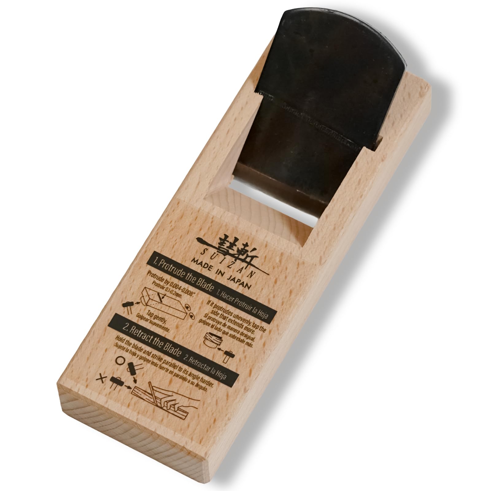 SUIZAN Kanna Japanese Wood Planer 42mm - Professional Small Hand Block Plane Woodworking Tools