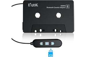 Elook Cassette to Bluetooth Adapter for Car with Micro SD Card Support/Hands-Free Call, 5.1 Bluetooth Cassette Receiver, Black