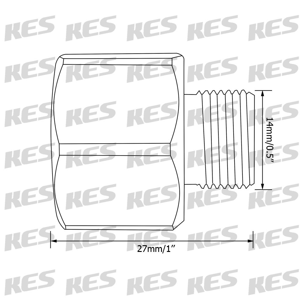 KES LeadFree Faucet Supply Line Adapter 9/1624 UNEF Male to 1/2Inch NPT Female Converter 2