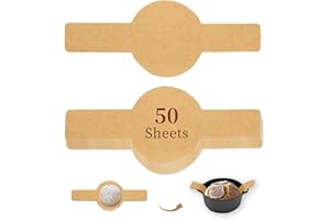 Parchment Bread Sling for Dutch Oven, BlissBoard Disposable Bread Baking Mat with Long Handles, 50 Pcs Unbleached Parchment P
