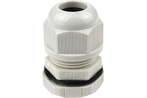 25 Pcs 1/2" IP68 Strain Relief Nylon Cord Grip NPT Cable Glands Adjustable UL Listed and RoHS Compliant (Grey)