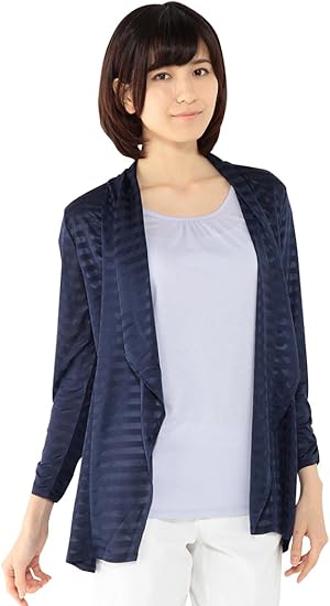 ジボール Givors シャドーボーダーカーデ Vネックtシャツ2点セット 4 75 ネイビー L カーディガン ボレロ 通販 Amazon