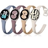 GEAK Compatible with Samsung Galaxy Watch 7 Band/Galaxy Watch 6 5 4 Band 40mm 44mm,20mm Soft Slim Silicone Strap Compatible for Samsung Watch 4 Bands Small Starlight/Bluegrey/Smoke Violet/Milk Tea