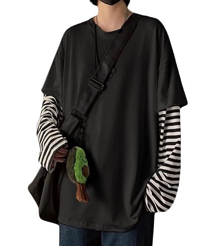 OYOANGLE Men's Textured 3/4 Sleeve Drop Shoulder T Shirt Loose Fit