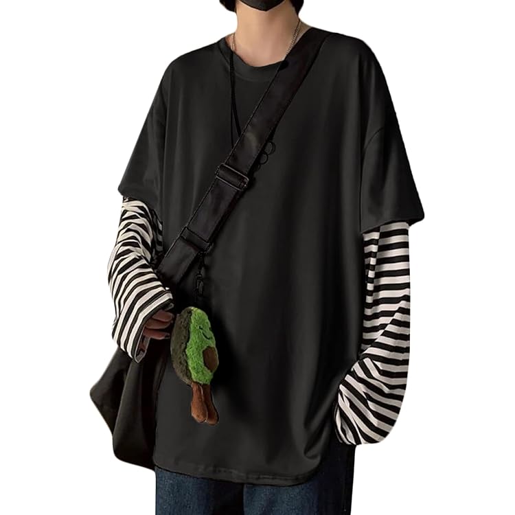 Women Harajuku Oversized Stripe Casual Long Sleeves Crewneck