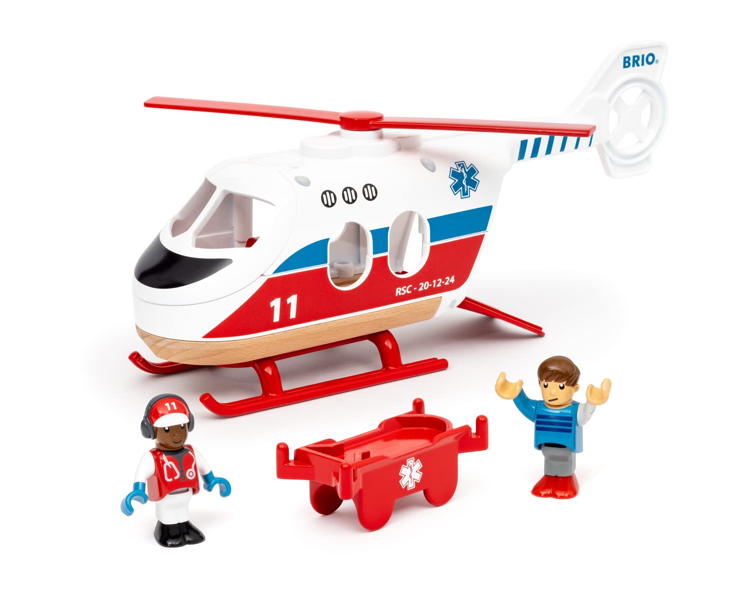 BRIO World Rescue Toy Helicopter for Kids Age 3 Years Up - Railway Accessories and Add Ons
