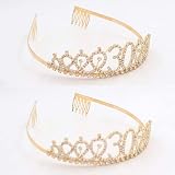 NC Leixi 30 & Fabulous Sash Rhinestone Tiara Set Gold XL 30th Birthday Gifts view 2