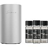 Mini Silver Diffuser Discovery Kit – Portable Cold Air Diffuser with 3 Luxury Hotel-Inspired Fragrance Oils (20mL) Long-Lasting Nano-Mist, Home & Travel Aroma Scent Machine