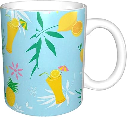 Amazon Co Jp マグカップ コーヒーカップ 果物 パイナップル セラミック お茶カップ ビッグマグ ハンドル付き コップ 耐熱 耐冷 陶器 330ml 大容量 男性 女性 仕事用 贈り物 人気ギフ ホーム キッチン