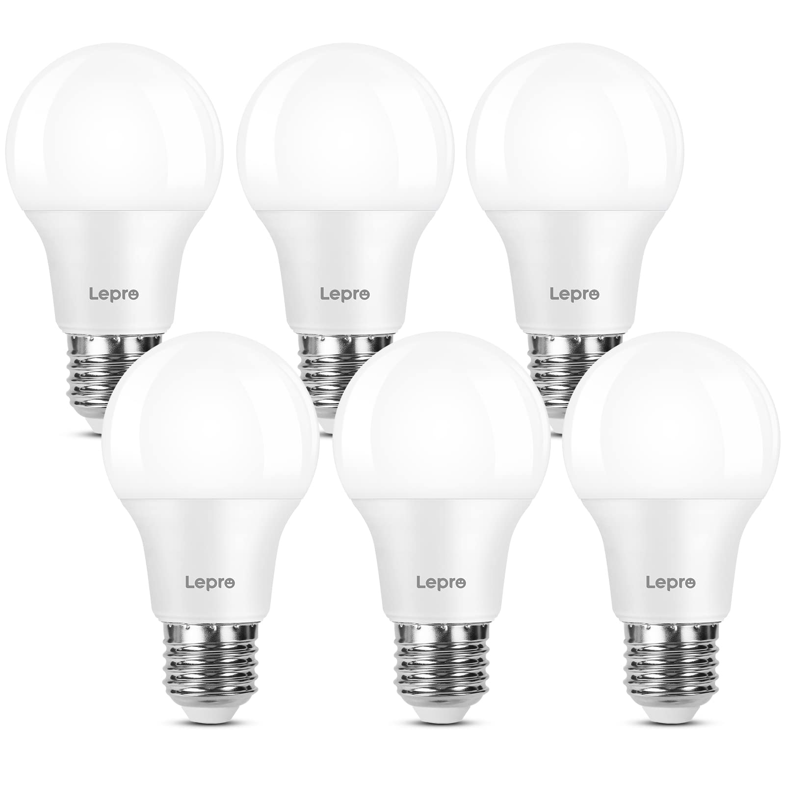 Lepro E27 Screw Bulb, Cool White 6500K, 60W Equivalent E27 LED Bulb, 8.5W 806lm Edison Screw Bulb, GLS Energy Saving LED Light Bulbs, Non-dimmable, Pack of 6