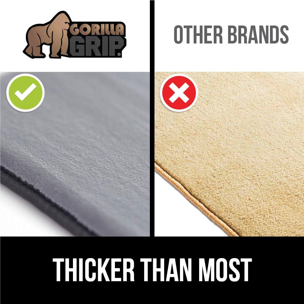 Gorilla Grip Original Thick Memory Foam Bath Rug, 24x17, Cushioned Soft Floor Mats, Absorbent Premium Bathroom Mat Rugs Rugs, Machine Washable, Luxury Plush Comfortable Carpet for Bath Room, Graphite: Home & Kitchen