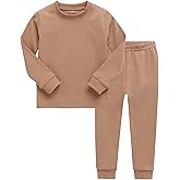 VAENAIT BABY 12M-12Y Kids Boys Girls Toddler Solid Cotton Daily Pajamas Pyjamas Sleepwear Set Basic