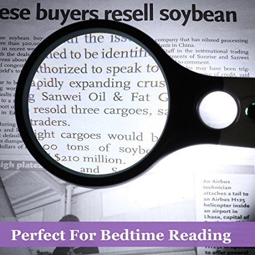 image for Lighted Magnifier Glass Made, Dicfeos Handheld Magnifying Glass with L