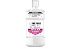 Listerine Clinical Solutions Sensitive Teeth Alcohol Free Mouthwash, Fresh Breath Dental Mouthwash Provides Protection & Relief from Tooth Sensitivity Pain, Daily Fresh Mint Oral Rinse, 500 mL
