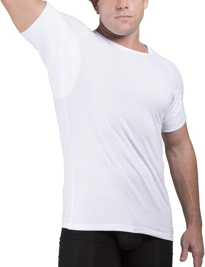 Ejis Men's Sweat Proof Undershirt, Crew Neck, AntiOdor