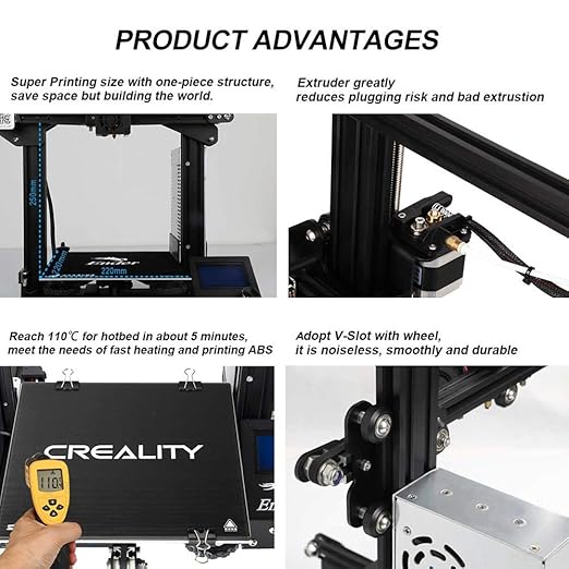 Creality Ender 3x 3d Printer Upgraded Version From Ender 3 With Tempered Glass 5pcs 0 4mm Nozzle Resume Printing Build Volume 8 7 X 8 7 X 9 8 Amazon Com Industrial Scientific