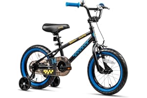 Glerc NuNu 12 14 16 Inch Kids Bike BMX Style for 2-8 Years Old Boys Girls, Toddler Bicycles with Training Wheels & Coaster Brake, Multiple Colors