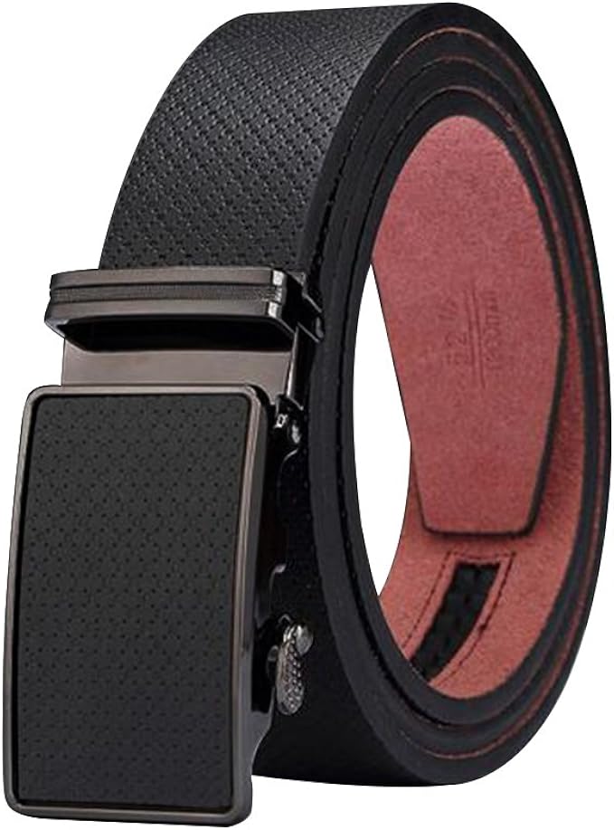 Men's Belt Ratchet Leather Dress Belt with Automatic Buckle 35mm Wide