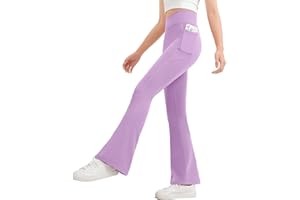 JOCMIC Girls Flare Leggings Kids Bell Bottom High Waisted Dance Yoga Flared Pants