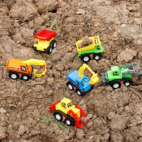 image for MJ Toy Car Mini Pull Back Vehicles Construction Digger Dump Trucks for