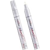 Overseas White Paint Pens Permanent Markers, 2 Oil Based Paint Makrers | Medium Tip, Waterproof, Quick Dry, Fade Resistant, Bright Colors Marker Pen for Metal, Wood, Plastic, Rock, Rubber, Canvas