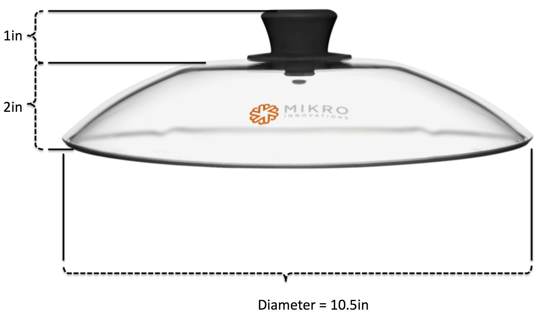 Vented Microwave Glass Food Plate Cover Lid with Firm Grip Silicone