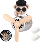 URAQT Bear Pilot Retro Air Freshener Vent Clip with 2 Fragrance Tablets Brown