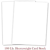 White Card Stock Heavyweight 8.5 x 11 - 100lb Cover (270gsm) - 50 Sheets Per Pack