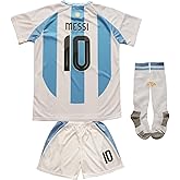 WINKIZIL Vintage Argentina Leo Home #10 Retro Football Soccer Kids Jersey Shorts Socks Set Youth Sizes