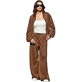 KFUBUO Women 2 Piece Outfits Fall Tracksuit Long Sleeve Zip Up Sweatshirt Jogger Pants Lounge Set for Leisure