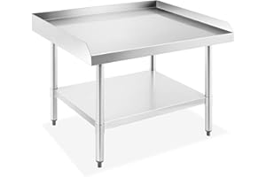 GRIDMANN NSF 16-Gauge Stainless Steel 36" L x 30" W x 24" H Equipment Stand Grill Table with Undershelf for Commercial Restaurant Kitchen