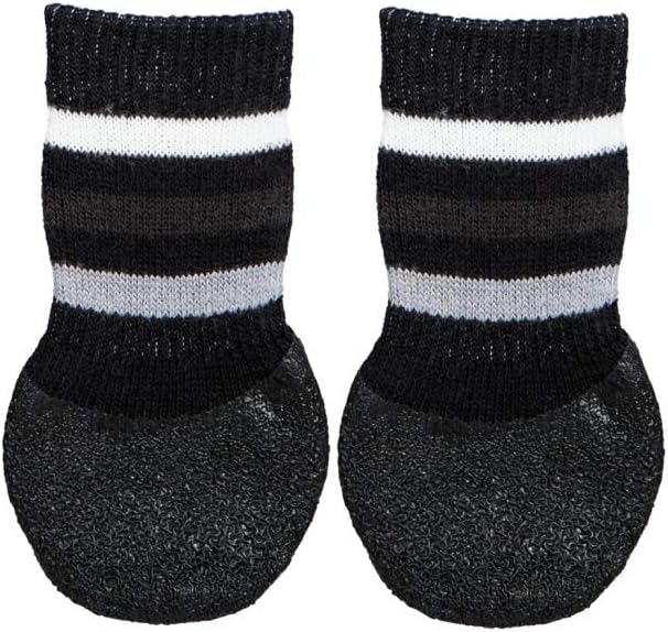 Trixie Socks for Dogs Non-Slip, Lycra, XL, Model T19526, black, Medium