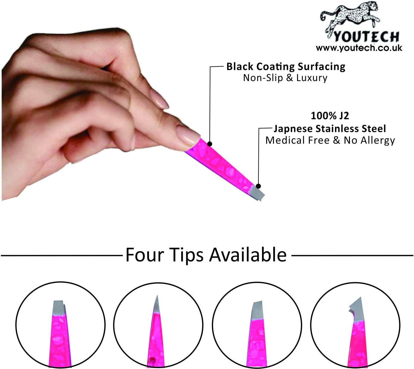 PROWL Professional Stainless Steel Tweezers for Facial Hair Women & Men, Set of 4 Eyebrow Tweezers for Ingrown Hair Splinter - Image 4