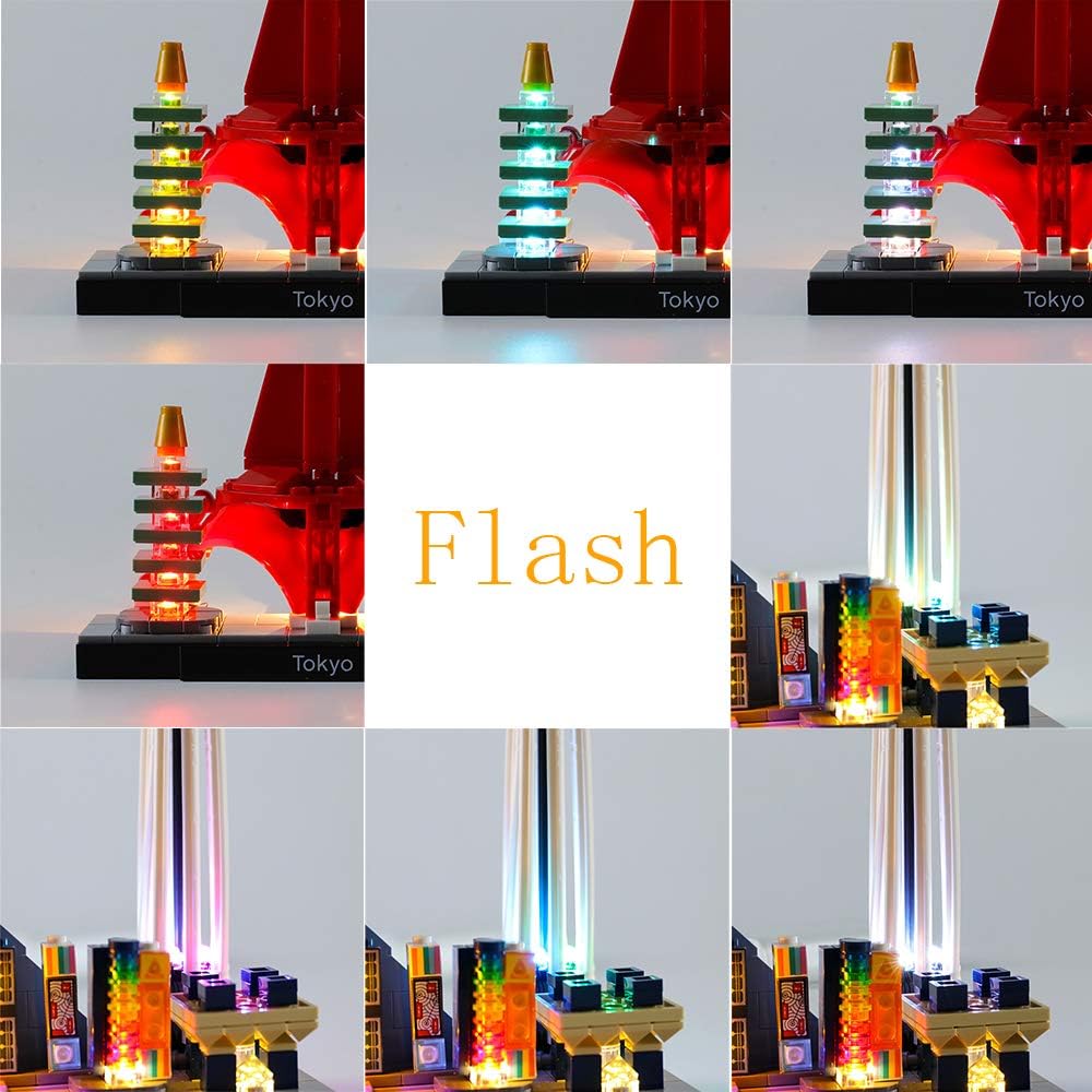 GEAMENT LED Light Kit Compatible with LEGO Tokyo - for Architecture Skylines 21051 Building Blocks Model (Building Set Not Included) - Image 5