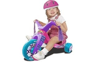 The Original Big Wheel Junior for Toddlers, Age 18 months to 3 years, Pink-Purple-Blue, 8.5" Wheel Ride On Tricycle Cruiser, Kid Powered Pedal Bike, 50th Year, Sit Down Riding Push Around Outdoor Toy