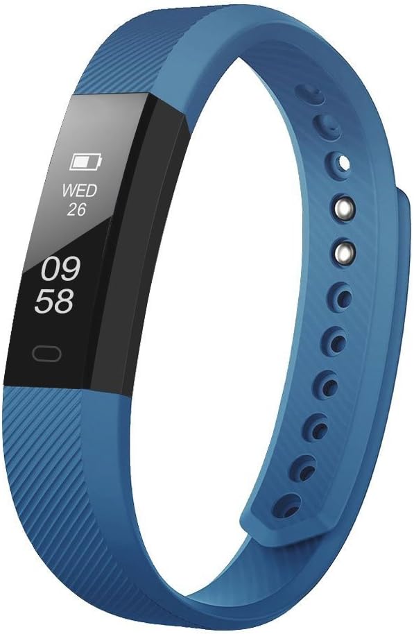 Fitness Tracker Self-Timer Slim Smart Watch New Bracelet Bluetooth Call Reminder Calorie Counter Wireless Pedometer Band Sport Sleep Monitor Activity Tracker For Android iOS Phone (Blue)