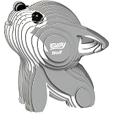 EUGY Wolf 3D Puzzle, 27 Piece Paper Craft Kit for Kids 6+ | Screen Free Build, Finishes In About 30 Minutes, Pre Cut Parts, No Scissors Needed, Fun Facts Card, Stands As Shelf Decor