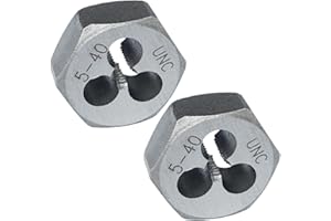 JALJA 5-40 Hex Die 2 Pcs Right Hand Thread Repair Tool Alloy Steel Hexagonal Die for External Thread Cutting and Screw Thread Restoring in Metalworking and Machinery