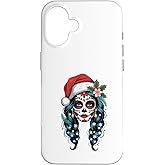 Sugar Skull Woman Santa Hat Christmas Case for iPhone 16