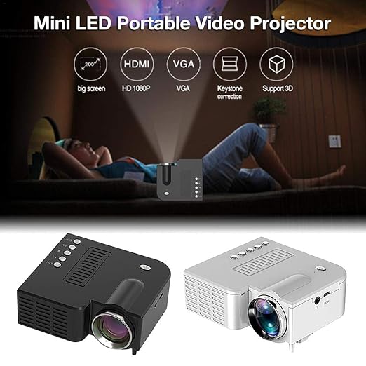 Joojun UC28C Mini proyector Cine en casa, 1080P HD LED Proyector ...