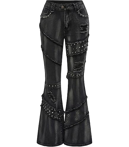 y2k 00s VAROSH damage flare pants grunge Y2K Pants | Y2k Glory